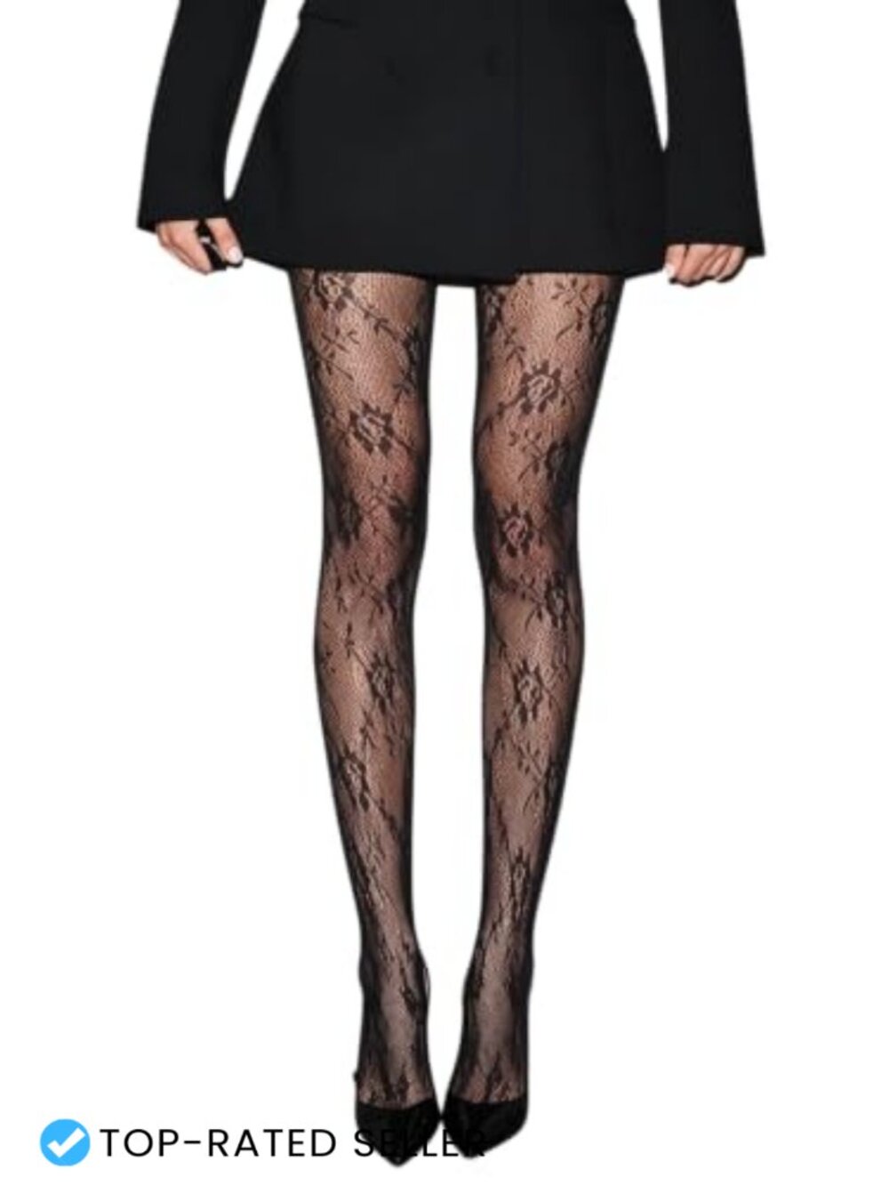 Floral Lace Fishnet Tights Sheer Patterned Pantyhose Slim Fit